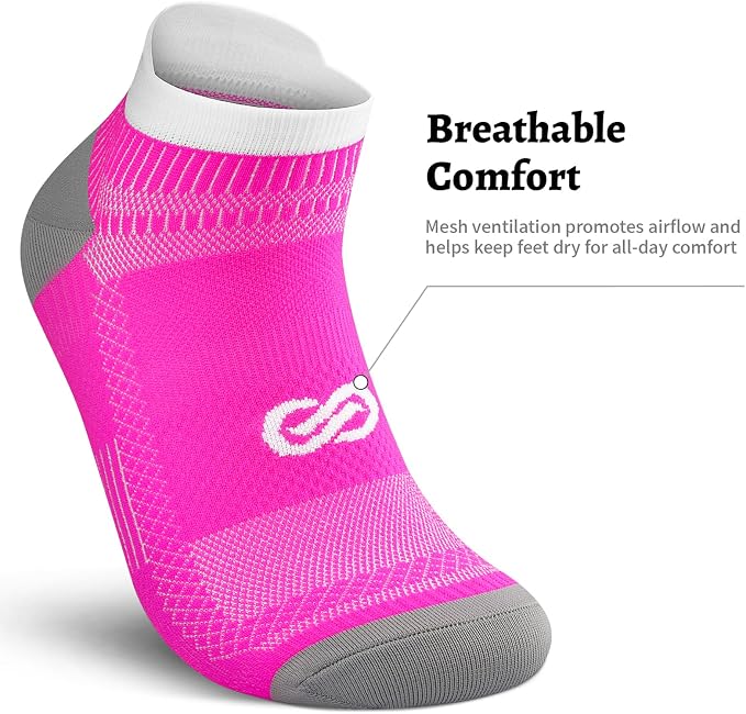 Compression Socks for Men Women Ankle Running Socks for Plantar Fasciitis | Low Cut Athletic Ankle Socks with Ankle & Arch Support for Running, Cycling, Golf, Work, Plantar Fasciitis Relief