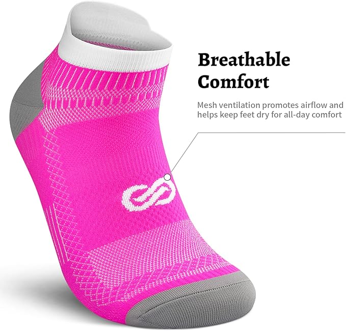 Compression Socks for Men Women Ankle Running Socks for Plantar Fasciitis | Low Cut Athletic Ankle Socks with Ankle & Arch Support for Running, Cycling, Golf, Work, Plantar Fasciitis Relief