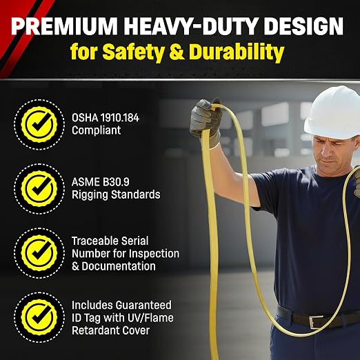 DD Sling 3 Inch x 40 Foot Nylon Lifting Sling – USA Made, 8,900 lb Vertical, 7,200 lb Choker, 17,800 lb Basket – 2-Ply Heavy Duty 900 Webbing, Type 4 Twisted Eye & Eye Rigging Sling