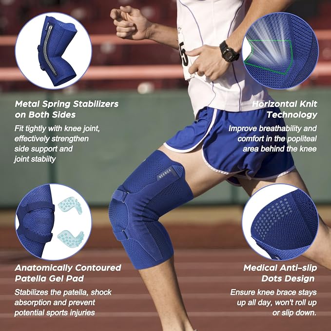 NEENCA Professional Knee Brace, Medical Knee Support for Women & Men Relief | Patented Patella Tendon Strap & Gel Pads & Metal Stabilizers, for Knee Pain, Meniscus Tear, ACL, Joint Pain, Sports, Workout