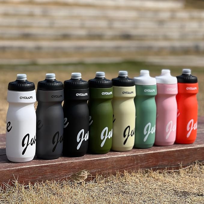 Bike Water Bottle 22oz/650ml Cycling Squeeze Water Bottle BPA Free Leakproof Easy-Squeeze Sports Bottles for Bicycle Gym Camping Hiking Vitality Orange