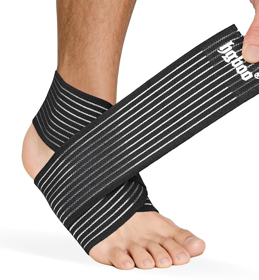 Ankle Brace 2 Pack, Adjustable Compression Support Wrap for Men & Women – Ideal for Sprains, Plantar Fasciitis, Tendonitis, Arthritis – Breathable, Fits in Shoes for Running Sports Gym (Black)