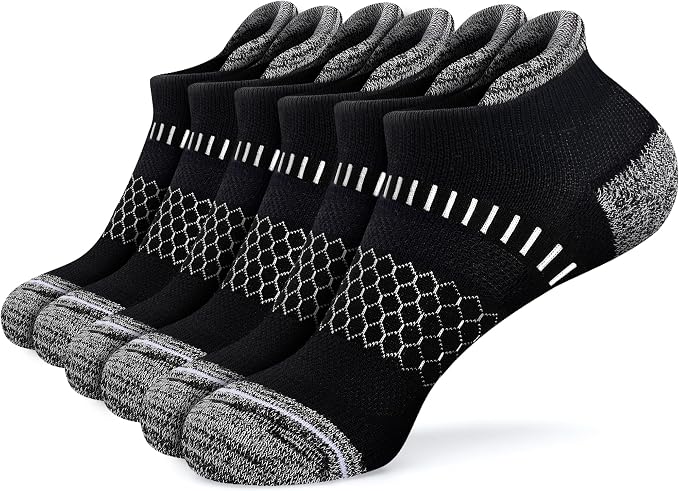 IRAMY Light Compression Socks for Women Arch Support Athletic Cushioned Anti-Blister Comfort Running Ankle Socks 3/5 Pairs