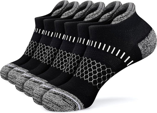IRAMY Light Compression Socks for Women Arch Support Athletic Cushioned Anti-Blister Comfort Running Ankle Socks 3/5 Pairs