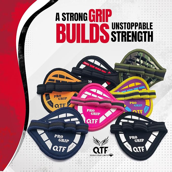 QTF Gym Grips Pads - Neoprene Gloves Gym Palm Protector Weight Lifting Grips Replacement of Workout Gloves Men and Women - Lifting Grip Pads for Weightlifting, Calisthenics.
