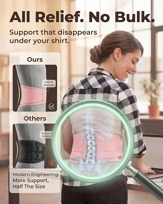 Sparthos Back Brace for Women & Men, Sciatica, Lower Back Pain - Pink-XS