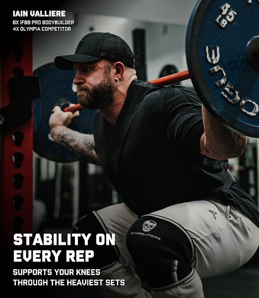 Gymreapers Knee Sleeves (1 Pair) Free Gym Bag - Knee Sleeve & Compression Brace for Squats, Fitness, Weightlifting, and Powerlifting 7MM Sleeve Pair - For Men & Women - 1 Year Warranty (Medium)