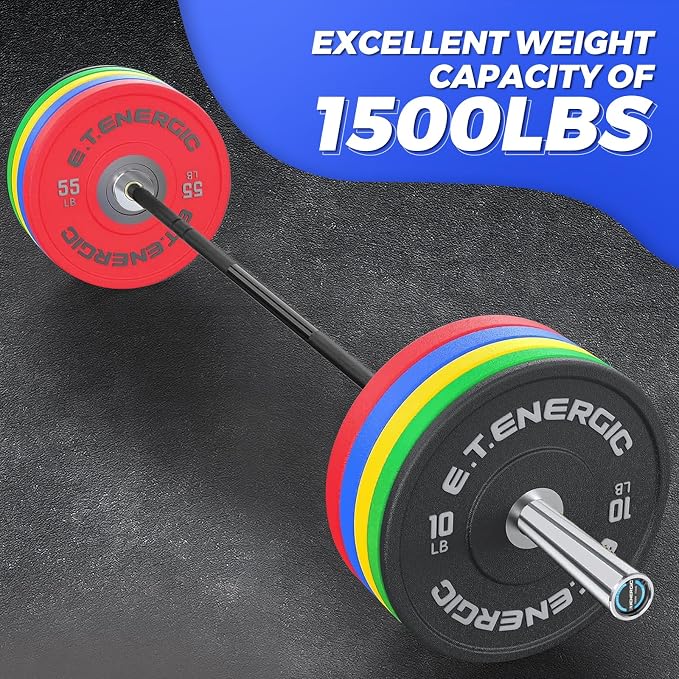 7FT Alloy Steel Olympic Barbell, 1500LB 45LB | 28mm knurled grip bar with needle bearings, chrome finish, 2-inch plate fit, and 1500LB capacity for heavy lifts