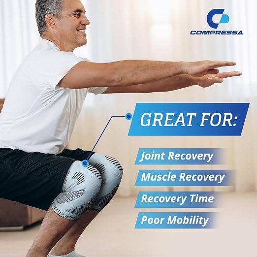 Compressa Knee Sleeve for Women & Men (Regular) - Non-Slip Compression Support for Joint Pain, Muscle Recovery, Arthritis, and Injury Relief