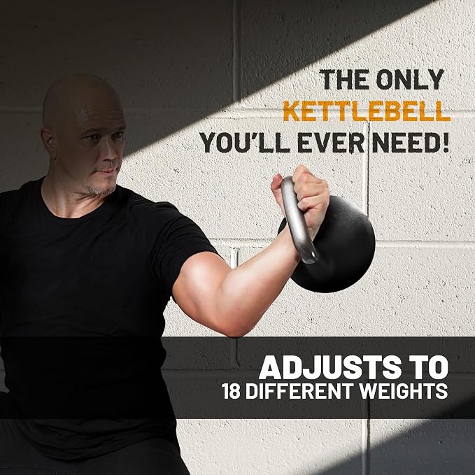 Adjustable Kettlebell Set [Bells of Steel] Kettle Bell Weight Set, Steel Shell, Internally-Loaded for Full Body Workouts, Competition Standard 35mm Handle