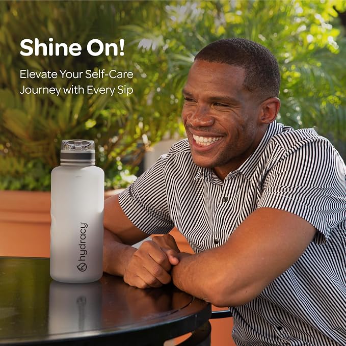 Hydracy 2L Large Water Bottle, 100% BPA Free Tritan Plastic, Leakproof, Zero Condensation, Motivational Timeline, Safe, Non-Toxic, Durable, Smart Design | BPA-Free Tritan, Leakproof Flip-Top Lid,No-Sweat Sleeve,Carry Strap,Daily Intake Tracking for Gym...
