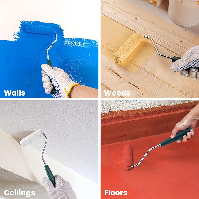 Paint Roller Kit, 15 Pack, 4 Inch Paint Roller, Paint Brush | Small Paint Roller with Tray Liners, Roller Covers Set for All Surfaces, Painting Supplies for Walls, Ceilings, and Cabinets