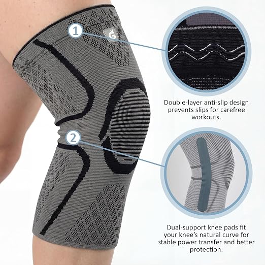 GOOGAH Knee Compression braces 1-Pack - Pain Relief Support for Arthritis, ACL & Meniscus Tears | Breathable Nylon Knee Sleeves for Men & Women | Sizes XXS-2XL