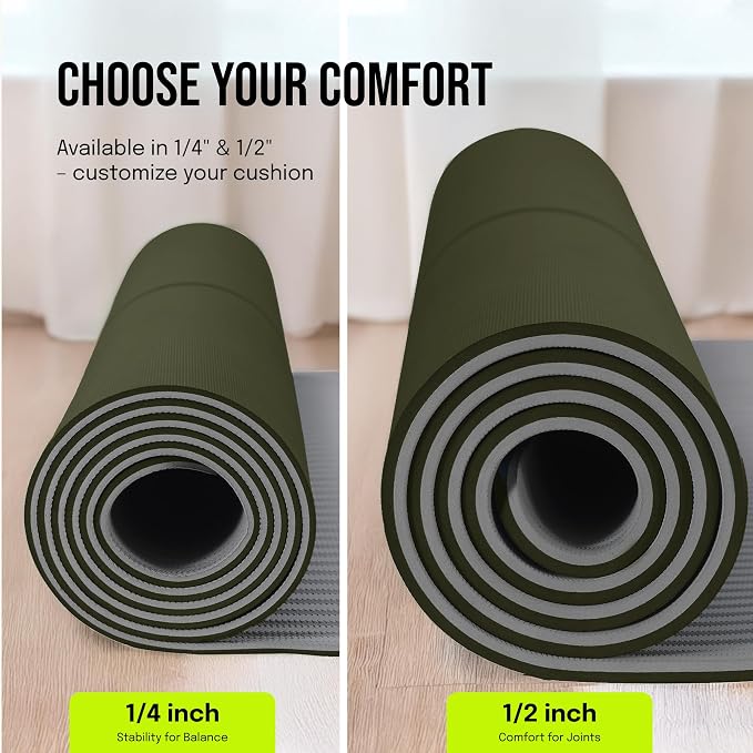 Gogokiwi Extra Wide Yoga Mat for Men Women (72"L x 36"W) Non Slip Fitness & Exercise Mat with Alignment Marks for Yoga, Pilates, Floor Workouts