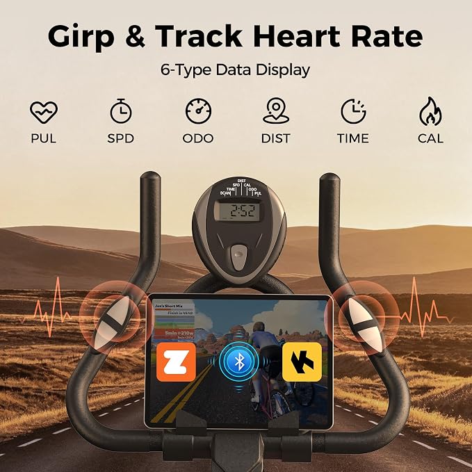 YOSUDA Exercise Bike, Brake Pad Stationary Bike for Home with Exclusive App, Magnetic Indoor Cycling Bike with 300 lb Weight Capacity, Low Noise, Tablet Holder and Fitness Courses for Weight Loss