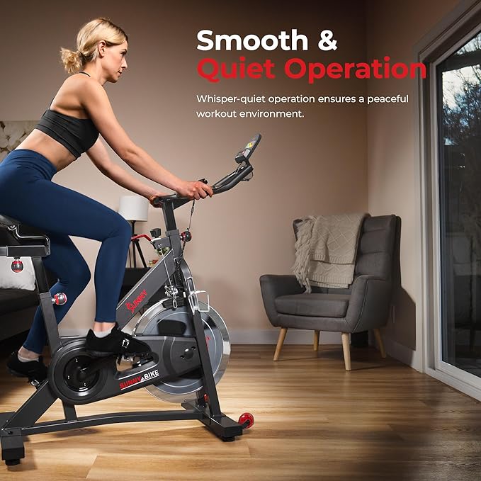 Sunny Health & Fitness Smart Indoor Cycling Exercise Bike for Home Cardio