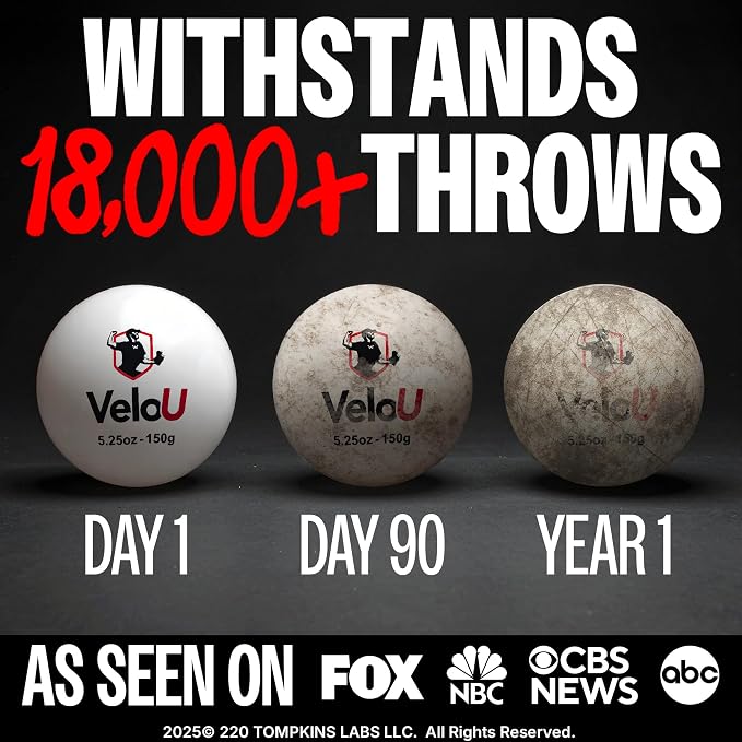 Weighted Baseballs 6 Ball Set: Increase Throwing Velocity & Arm Strength - Withstands 18,000 Throws - Weighted Balls for Pitching & Throwing - Plyo Balls - Ideal Training Tool