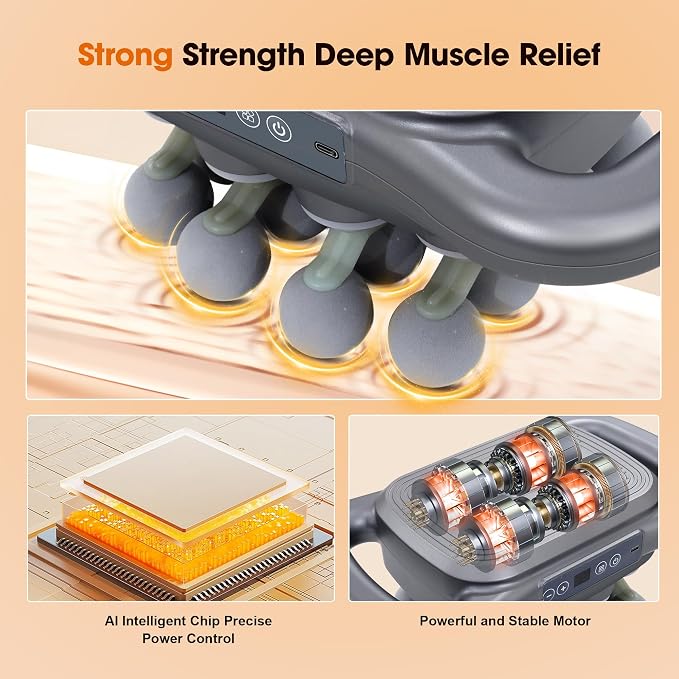 16 Head Massage Gun Set, Deep Tissue Massager, Silver Grey