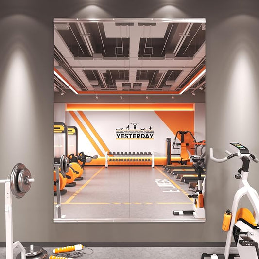 Amorho Gym Mirror, 63''x24''(Each)-2Pack | Frameless Full Body Mirror for Gym, Tempered Glass, Yoga Studios, Dance Rooms, Garage Gyms.