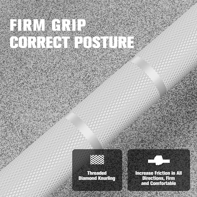 RitFit Elite 7ft Olympic Barbell, Robust 45lb Barbell for Weightlifting and Powerlifting, Superior Olympic Bar with Exceptional 500lbs Load Capacity, Weight Bar for 2” Standard Plates