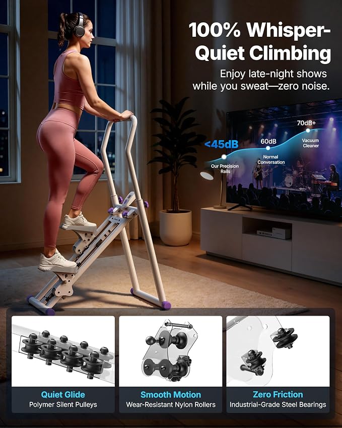 MERACH Stair Stepper with Adjustable Resistance, Foldable Stair Climber | Multi-Level Resistance, 3 Adjustable Angles, Stable Triangle Design, 300 lbs Capacity, Foldable Stair Climber, LCD Monitor