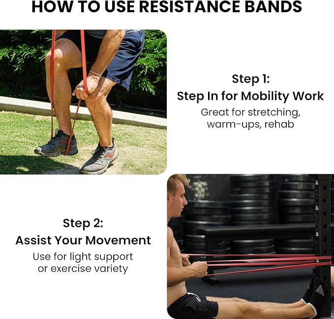 Rubberbanditz Pull Up Assist Resistance Bands Heavy Duty Loop Exercise Workout Bands for Powerlifting, Mobility, and Stretching