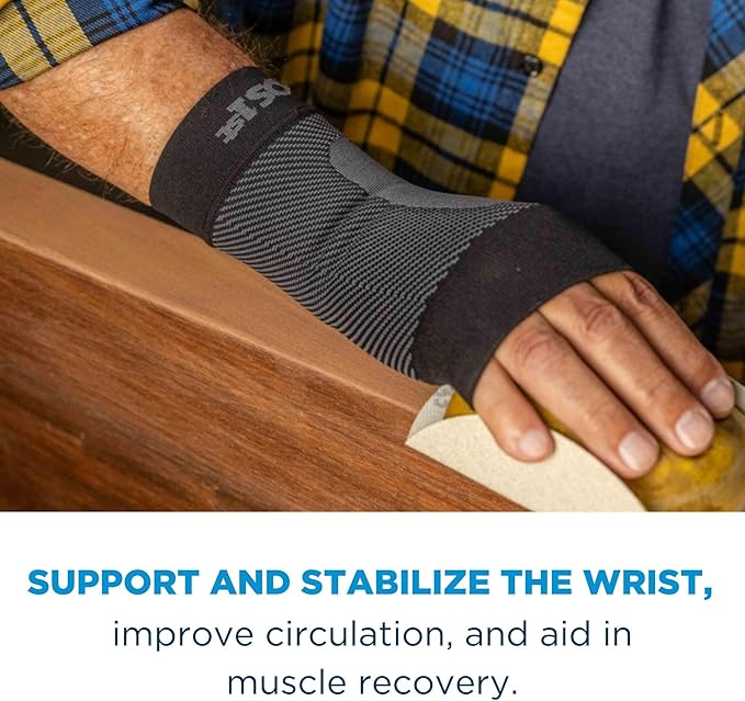 OrthoSleeve WS6 Compression Wrist Sleeve/Carpal Tunnel Wrist Brace, Supports Pain and Strain and Fatigue
