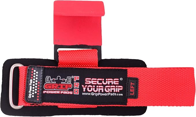 Weight Lifting Rod Hooks Heavy Duty Wrist Wraps Power Weight Lifting Training Gym Grips Straps Set of 2