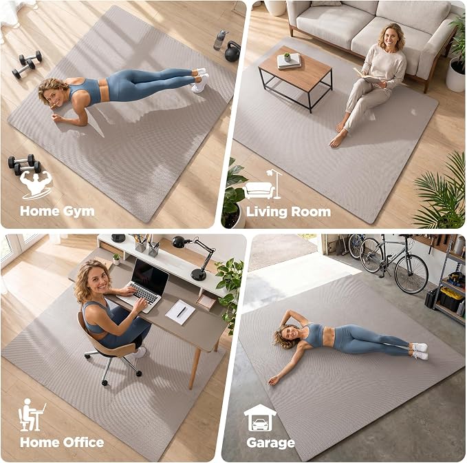 AIRHOP 18 PCS Gym Floor Mat, EVA Foam Puzzle Gym Mat, High-Density Interlocking Foam Floor Tiles for Home Gym, Play Workout Garage Kitchen Flooring 12.6"x12.6"x0.4"