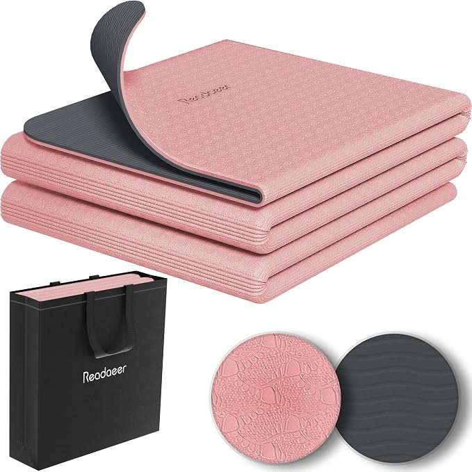 Readaeer Double Color Yoga Mat - 72"x24"x0.24" (6mm),Non-Slip TPE Exercise Mat