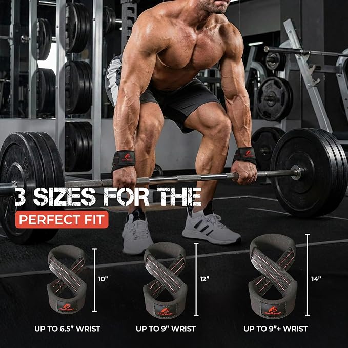 Figure 8 Lifting Strap Padded Deadlift Straps Heavy Duty Weight Lifting Straps Strongman Axle Bar Straps Weightlifting Wrist Wraps