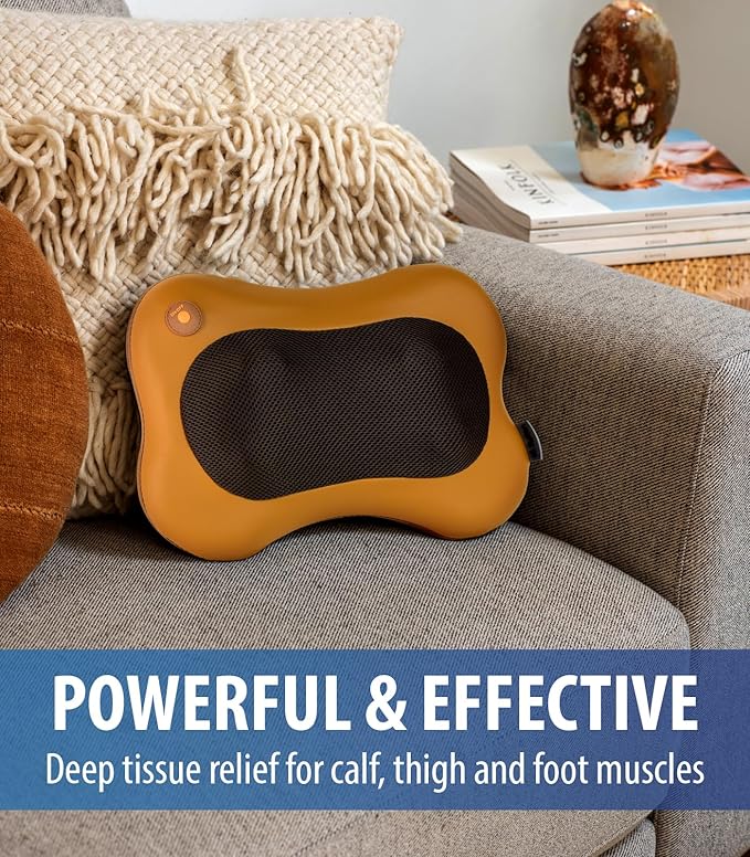 Zyllion ZMA-13 Back and Neck Massager with Heat for Pain Relief, Brown | Shiatsu, Deep Tissue, 3D, Electric, Kneading, Massage Pillow, Muscle Therapy, Doctor Recommended, Car Adapter, Not Cordless
