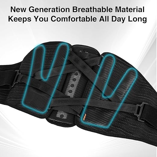 Plus Size Back Brace for Lower Back Pain Relief with Dual Pulley System | 11inch Back Support Brace for Men and Women with Removable Ergonomic Bionic Vertebra Plate,for Herniated Disc,Scoliosis-(XXL)