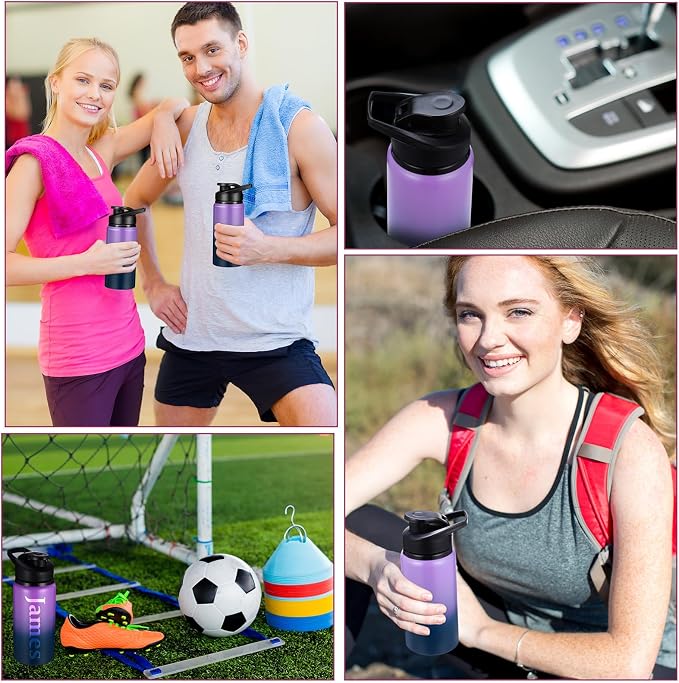 Mimorou 10 Pack Aluminum Water Bottles Bulk 17oz Reusable Leak-Proof Lightweight Sport Bottles Set for Travel Gym Team Camping & Party Favors, 10 Colors