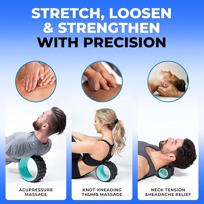 Chirp Wheel XR Acupressure Back Roller Set, 3-Pack, Mint | Acupressure Back Roller Set, Textured Foam Roller for Trigger Points, Deep Tissue Massage, 4/6/10 in