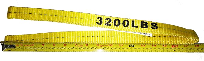 Everest C1150 1" x 3' Flat Endless Sling Yellow Lifting Sling for Construction, Lifting, Moving, Hoisting - Strap Heavy Duty - 1-Pack 3200lbs WLL