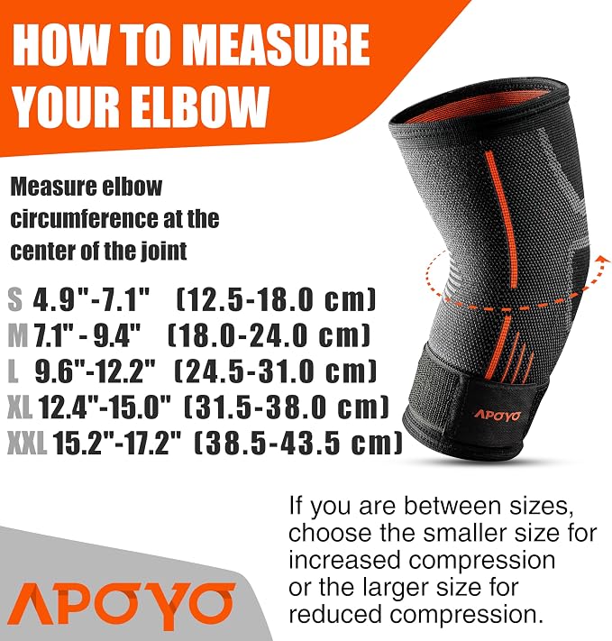 APOYO Tennis Elbow Brace for Women & Men, Workout and Everyday Use (XXL) | Elbow Compression Sleeve for Arthritis, Tendonitis, Tennis Elbow & Golfers Elbow, Reduce Joint Pain During Fitness Activity