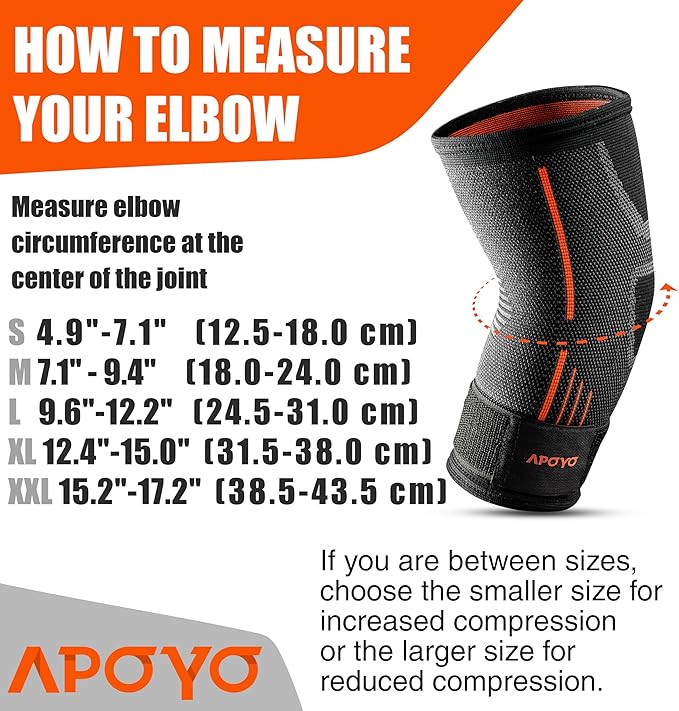 APOYO Tennis Elbow Brace for Women & Men, Workout and Everyday Use (Small) | Elbow Compression Sleeve for Arthritis, Tendonitis, Tennis Elbow & Golfers Elbow, Reduce Joint Pain During Fitness Activity