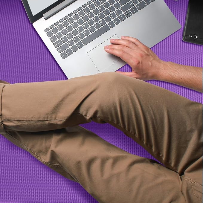 We Sell Mats 1/2" Thick Multipurpose EVA Foam Exercise Floor Mat, Interlocking Tiles, Anti-Fatigue for Home or Gym, 24 in x 24 in, 4 Tiles, Purple