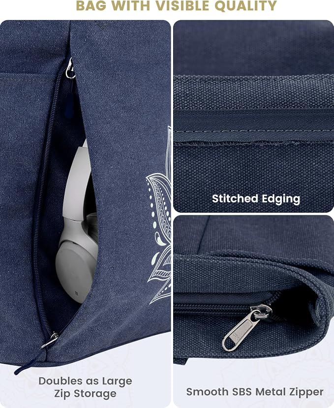 Gonex Yoga Mat Bag with Zipper Mat Carrier Canvas Gym Tote | Durable Canvas, Zipper Closures Prevent Slipping, Quick Access, Bottle Holder, Fits Yoga Blocks, Gym & Travel Use