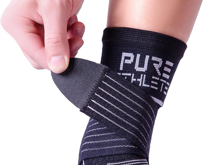 Ankle Brace Support Stabilizer – Compression Sleeve, Adjustable – Great for Running, Tennis, Sprains, Volleyball