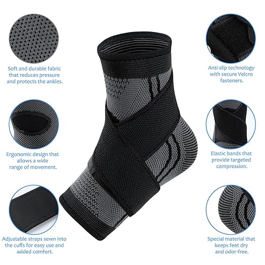 Youth Heel & Growth Plate Support Sleeve,Arch Support Socks,Ankle Brace with Ankle Support Strap, Sleeve Brace for Sprained Ankle (X-Large)