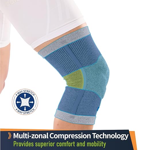 Comforband Premium Recovery Knee Compression Support – Germanium & Bamboo Charcoal Infused Knee Brace for Improved Circulation, Joint Stability, and Pain Relief (Medium)