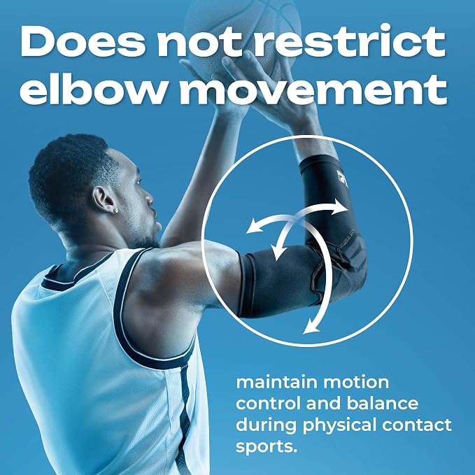 LP SUPPORT IM510 Shield Padded Arm Sleeve, Protective Elbow Support for Tennis, Basketball, Volleyball for Men & Women