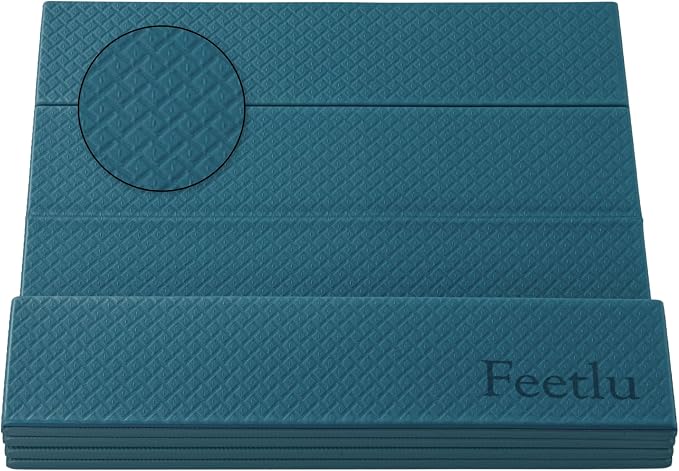 Foldable Yoga Exercise Mat, 6mm/8mm/10mm/12mm Thickness, 72 x 24 Inch - Lightweight, Anti-Slip, and Easy to Store for Yoga, Pilates, Home Workouts, and Floor Exercises