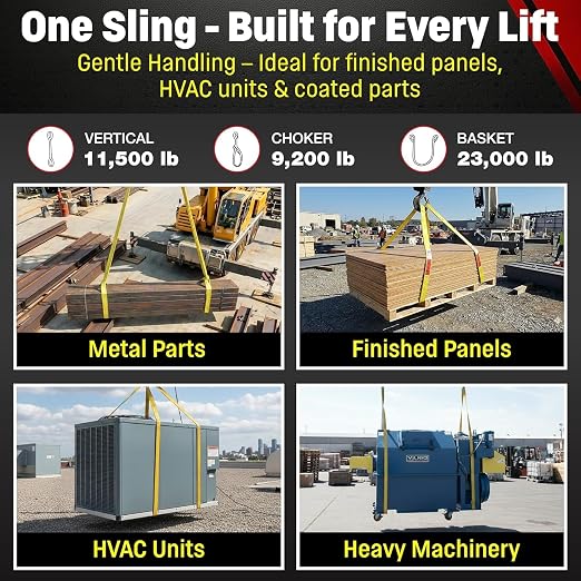DD Sling 4 Inch x 10 Foot Nylon Lifting Sling – USA Made, 11,500 lb Vertical, 9,200 lb Choker, 23,000 lb Basket – 2-Ply Heavy Duty 900 Webbing, Type 4 Twisted Eye & Eye Rigging Sling