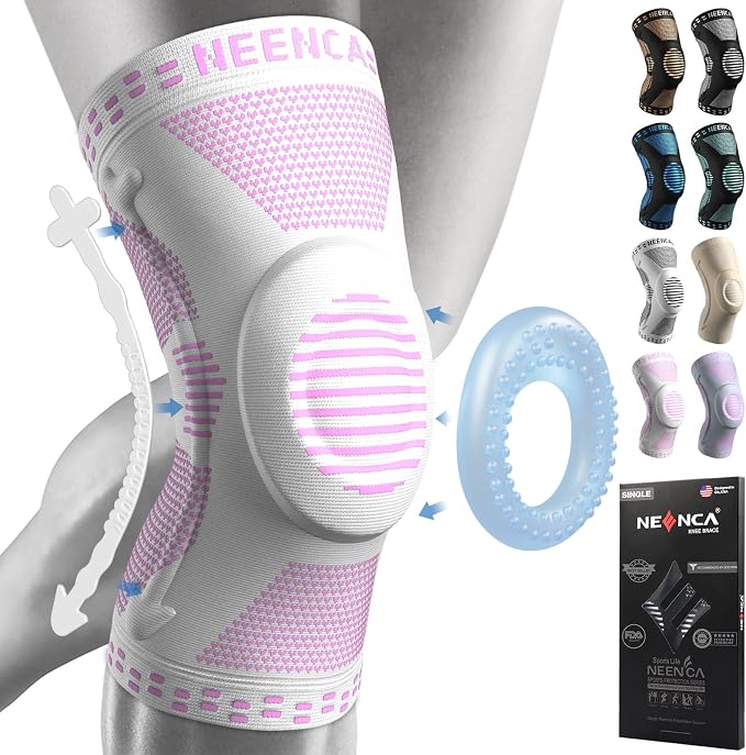 NEENCA Professional Knee Brace, Medical Knee Support for Women & Men Relief | Patented Patella Gel Pad & Side Stabilizers, Compression Sleeve for Knee Pain, Swelling, ACL, PCL, Arthritis, Sports, Workout