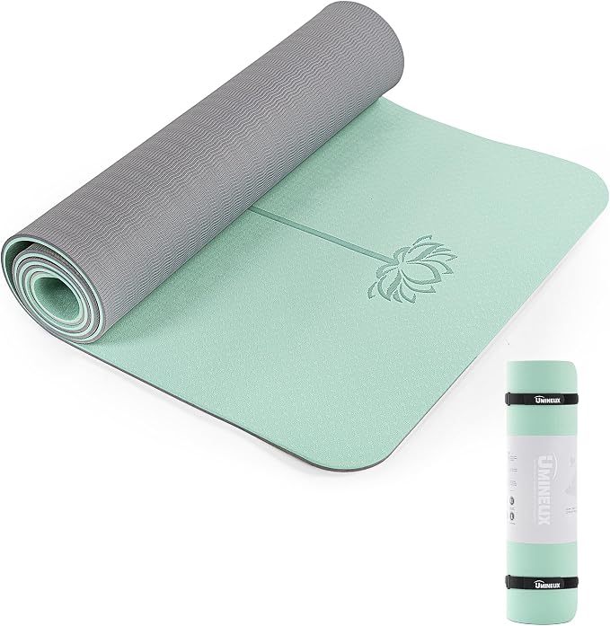 UMINEUX Yoga Mat Extra Thick 1/3'' & 2/5" Non Slip Yoga Mats for Women Eco Friendly TPE Fitness Exercise Mat with Carrying Sling & Storage Bag
