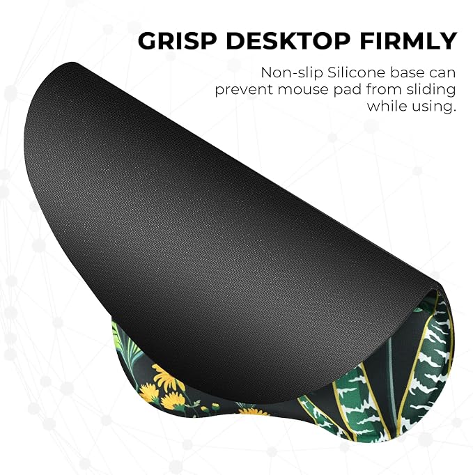 EooCoo Ergonomic Mouse Pad with Wrist Rest, Memory Foam Support Mousepad | Non-Slip Base for Computer, Cafe, Home & Office, 9.64 x 8.26 in Office Desk Accessories, Carpal Tunnel Relief
