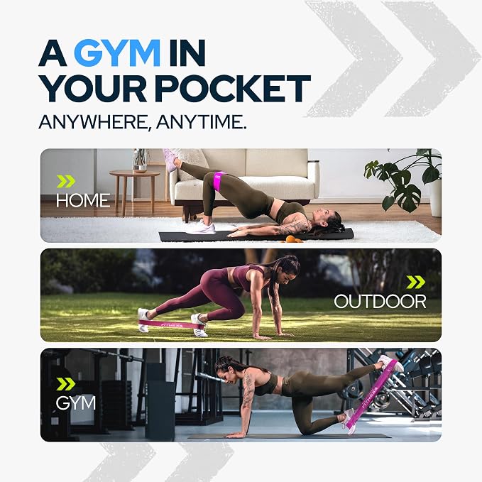 Latex Mini Resistance Bands Sets for Trainers, Bootcamp, Gym for Men and Women in Fun Colors - Ebook, Videos and Workout Chart Included by Iron Core Fitness